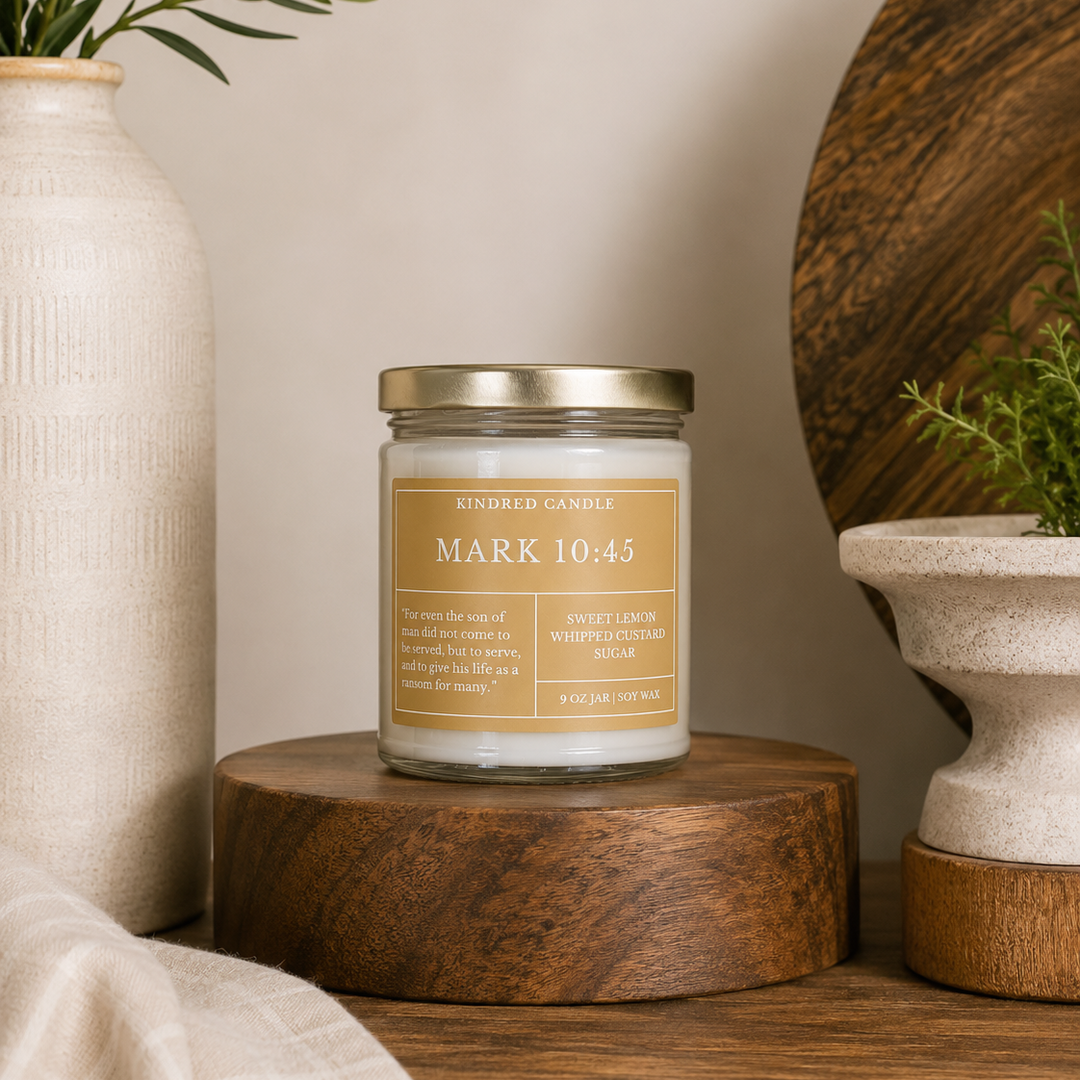 Mark 10:45 Scripture Candle