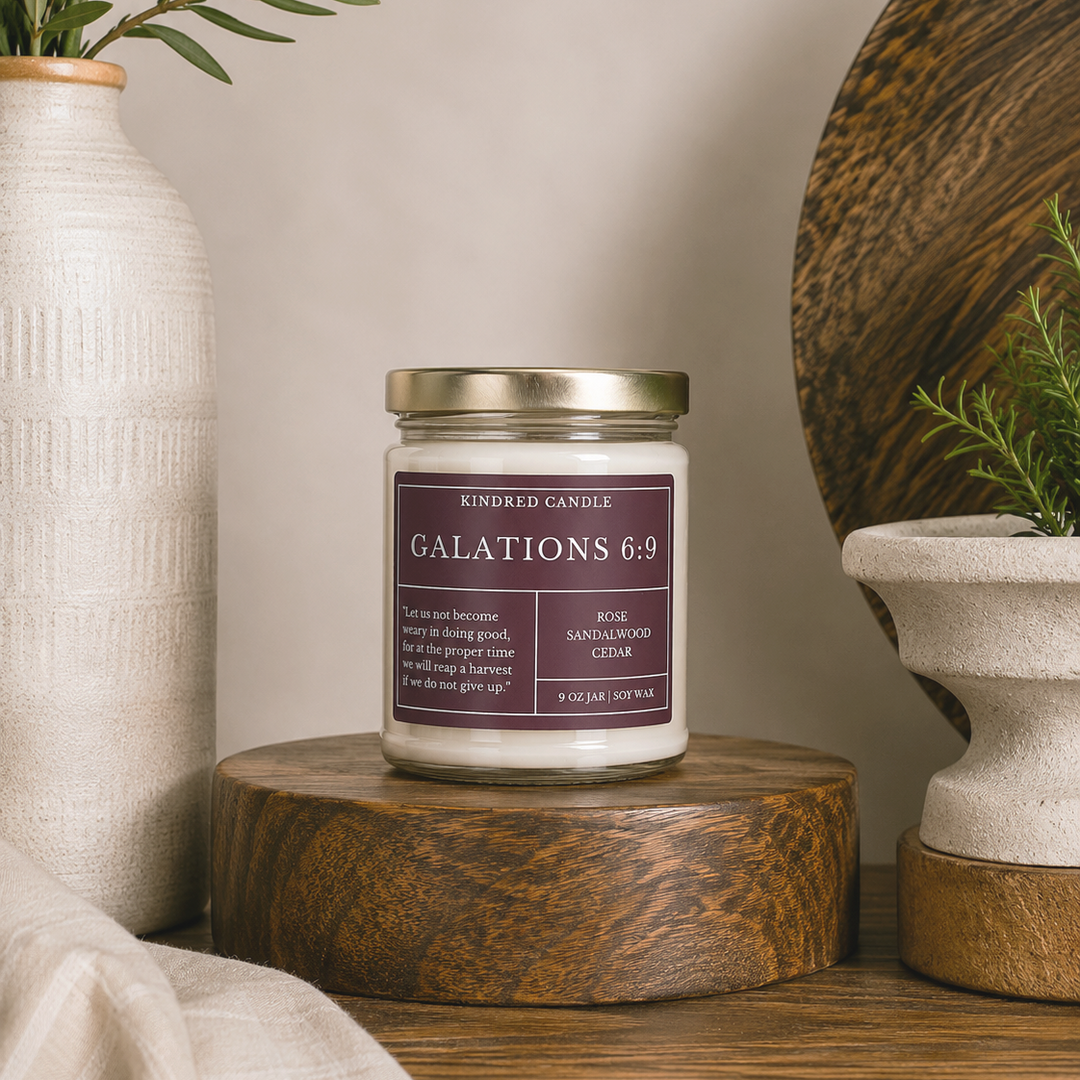 Galatians 6:9 Scripture Candle